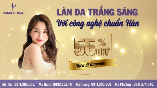 LÀN DA TRẮNG SÁNG VỚI CÔNG NGHỆ ĐIỆN DI CHUẨN HÀN